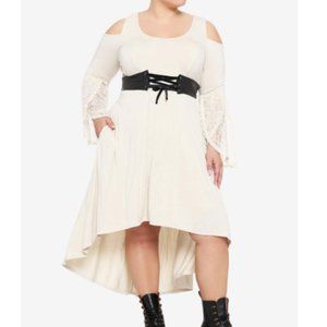 Ivory & Lace Cold Shoulder Hi-Low Dress Plus Size 1X